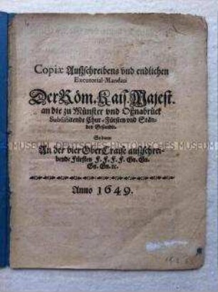 Ausführungsvereinbarungen für den Westfälischen Frieden
