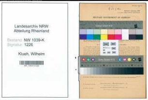 Entnazifizierung Wilhelm Klueh , geb. 11.12.1899 (Angestellter)