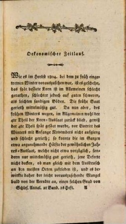 Annalen der schlesischen Landwirthschaft. 3. 1806