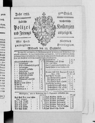 37tes Stück., Ausgabe vom 10. September 1788