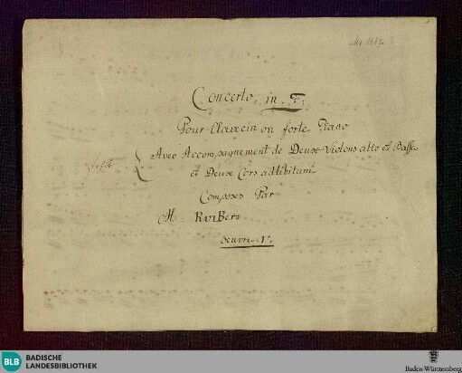 Concertos - Don Mus.Ms. 1697 : cemb, orch; F