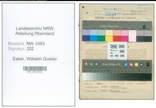 Entnazifizierung Wilhelm Gustav Esker , geb. 15.09.1905 (Kreisrentmeister)