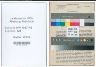 Entnazifizierung Wilma Goebel , geb. 29.04.1887 (Lehrerin)