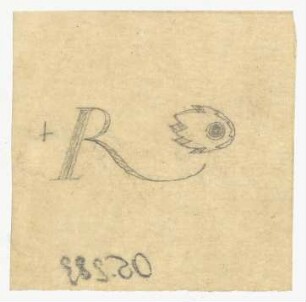 Kalligrafiestudie : Studie zum Buchstabe R mit Blüte