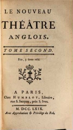 Le Nouveau Théâtre Anglois, 2