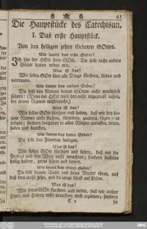 Die Haupstücke des Catechismi.