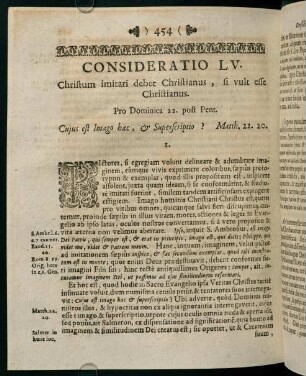 454-461, CONSIDERATIO LV. Christum imitari debet Christianus, si vult esse Christianus.