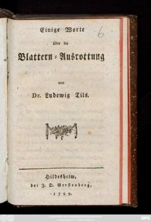Einige Worte über die Blattern-Ausrottung