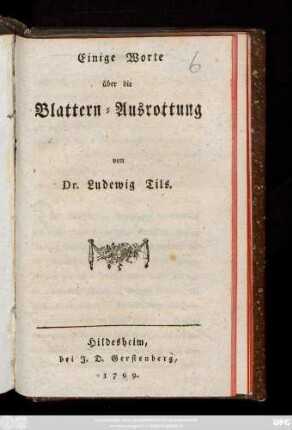 Einige Worte über die Blattern-Ausrottung