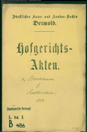 von Bruchhausen zu Reelkirchen gegen Dorfschaft Reelkirchen - Hude
