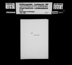 Anmeldungen nicht politischer Vereine zur Eintragung in das Vereinsregister, OA Aalen