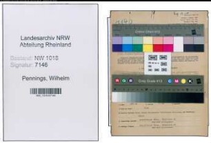 Entnazifizierung Wilhelm Pennings , geb. 22.03.1893 (Schuldirektor)