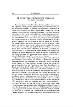 Die Zukunft des humanistischen Gymnasiums : (Fortsetzung)