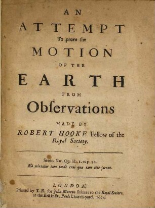 An attempt to prove the motion of the earth