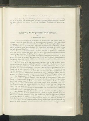 Die Bedeutung der Röntgenstrahlen für die Orthopädie.
