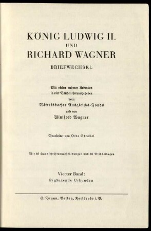 Briefwechsel, 4. Ergänzende Urkunden