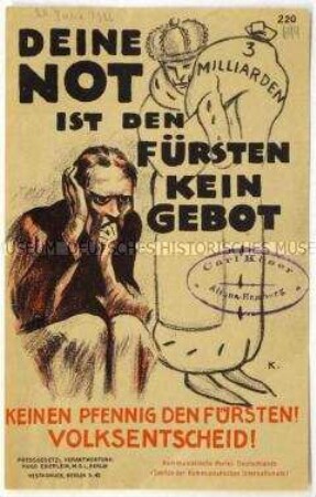 Handzettel der KPD zum Volksentscheid über die Fürstenenteignung 1926
