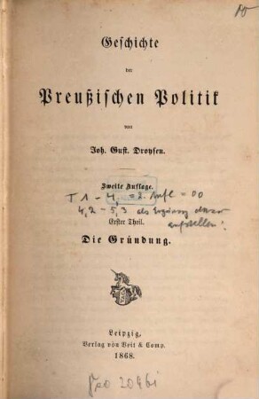 Geschichte der preußischen Politik, 1