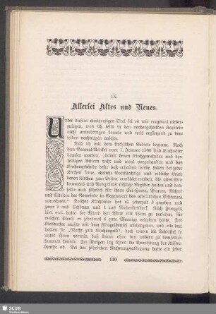 IX. Allerlei Altes und Neues