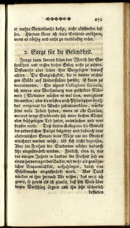 2. Sorge für die Gesundheit.