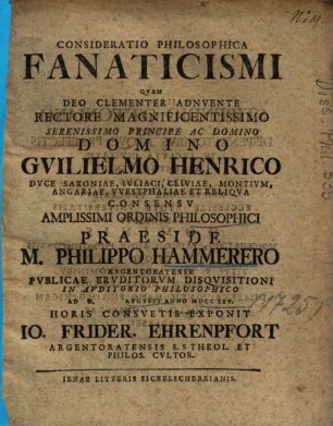 Consideratio Philosophica Fanaticismi