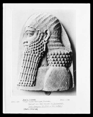 Kopf eines bärtigen Mannes, Relief aus dem Palast von Chorsabad