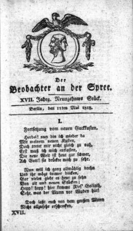 19. Stueck, 11. Mai 1818