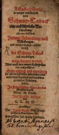 Tabacks-Historie