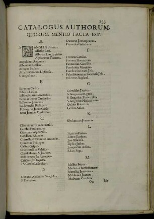 Catalogus Authorum, Quorum Mentio Facta Est.