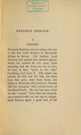 Stephen Remarx : The story of a venture in ethics