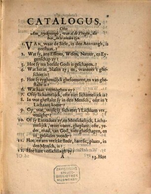 Het Vierde Boeck des Autheurs handelende van 40. Vragen over de Siele : gevraeght Door D.D. Baltzar Walter