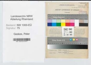 Entnazifizierung Peter Geskes, geb. 02.04.1893 (Verm.Oberinspektor)