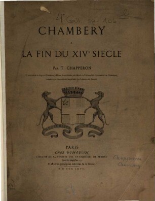 Chambéry a la fin du XIV e siècle