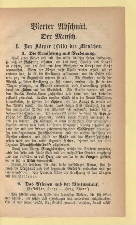 Vierter Abschnitt. Der Mensch