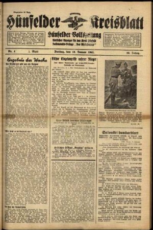 Erste Ausgabe vom Freitag, den 10. Januar 1941.