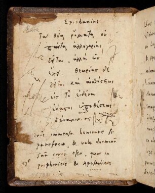 Spiegel und Vorsatz mit handschriftlichen Bemerkungen