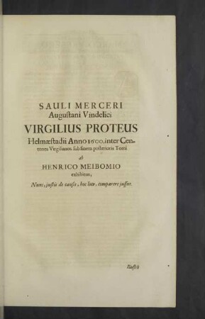 Sauli Merceri Augustani Vindelici Virgilius Proteus