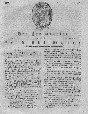 No. 183, Freitag den 12. September 1806