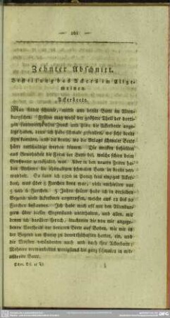 Zehnter Abschnitt. Bestellung des Ackers im Allgemeinen