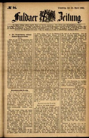 Ausgabe vom Dienstag, den 25. April 1882.