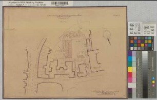 Münster (Münster) Erweiterungsbau der Regierung Lageplan 1952 1 : 500 37,5 x 51 Pause Staatsneubauleitung Münster Regierung Münster Nr. 33980