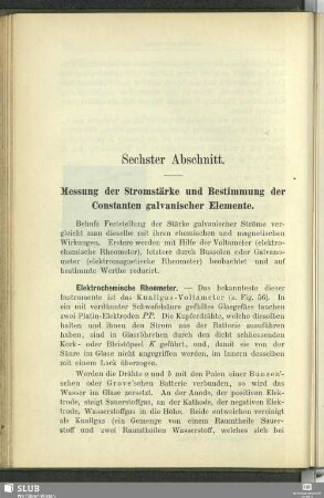Sechster Abschnitt. Messung der Stromstärke und Bestimmung der Constanten galvanischer Elemente
