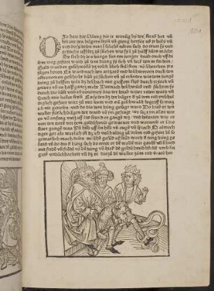 Der Pilger auf einem Esel wird aus der Stadt vertrieben; (Kapitel XIV: Von dem Goldschmied, dem Affen, der Natter und Schlange).