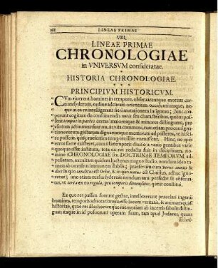 VIII. Lineae Primae Logicae Chronologiae in Universum consideratae.