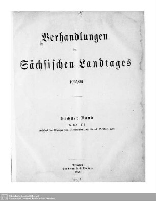 2. Wahlper. 6.1922/26: Verhandlungen des Sächsischen Landtages