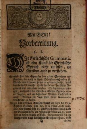 Vollständige Griechische Grammatik : Nach d. Lehr-Ordnung d. Latein. Märkischen Grammatik