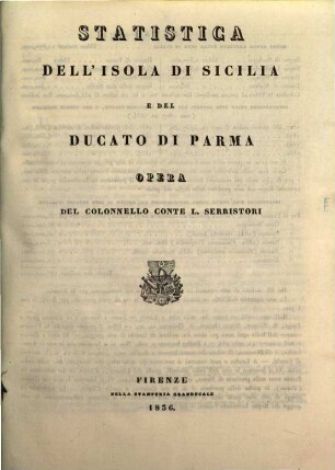 Statistica d'Italia, 4. Statistica dell'Isola di Sicilia e del Ducato di Parma
