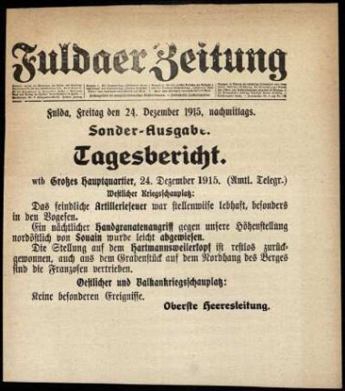 Ausgabe vom Freitag, den 24. Dezember 1915.