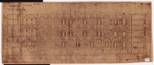 Königliches Residenzschloss Posen, Posen: Längsschnitt Korridore Südseite 1:100