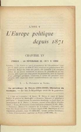 L'Europe politique depuis 1871